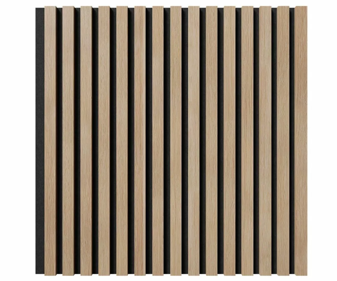 МДФ стеновая панель акустическая Cosca Decor Сканди Ясень Тирамису черный войлок 600×600×19